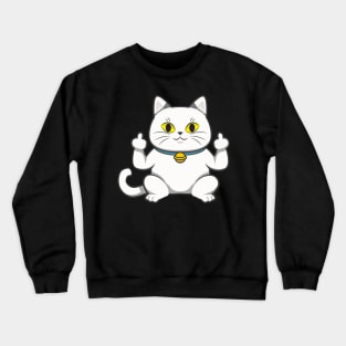 Cute Cat Shows Fuck You Middle Finger Crewneck Sweatshirt